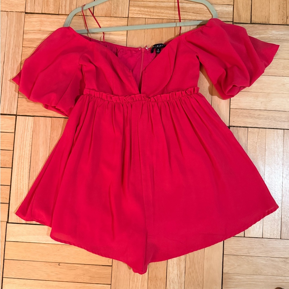 Pink babydoll Off-Shoulder Romper